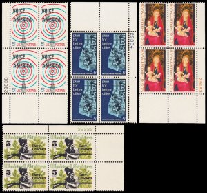 United States Scott 1323 / 1336 Plate Blocks of 4 (1967) Mint NH VF, CV $11.00 W