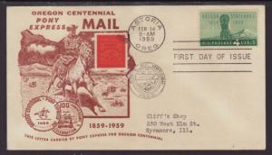 US 1124 Oregon Unknown Typed FDC