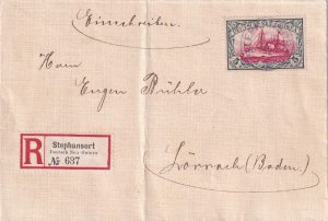 1912, German New Guinea: Stephansort to Lorrach, Germany, See Remark (46097)