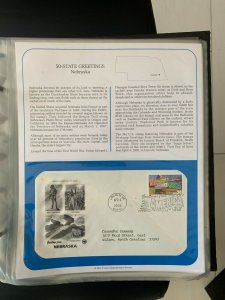 US Stamps PCS Panel FDC 3561-3610 50 State Greetings Nebraska 2002
