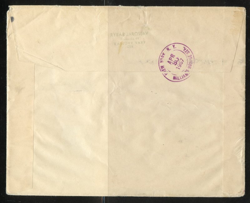 Czechoslovakia Scott 779,791-794 Used on Registered Air Mail Cover