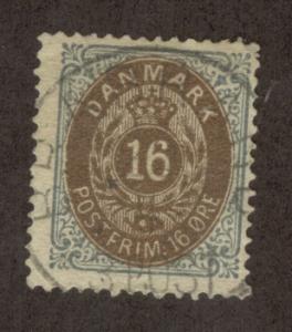 DENMARK SC# 30 F-VF U 1875