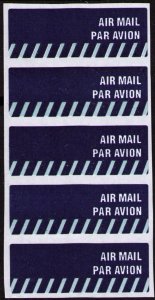 SINGAPORE AIR MAIL LABELS STICKERS PANE OF 5, AIRMAIL CINDERELLA, NICE LOT