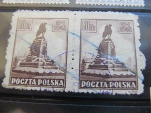 1945 Polen Poland Poland 50g Fine Pair Used Stamp A11P14F36-