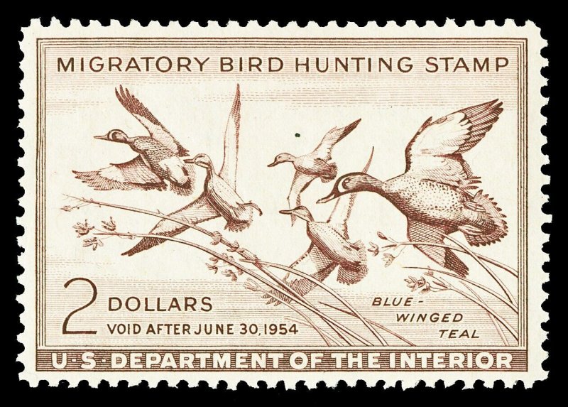 Scott RW20 1953 $2.00 Duck Stamp Mint F-VF+ OG NH Cat $90