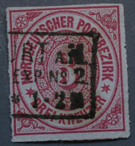 North German Confederation #9 Used FN Rectangular Place Cancel Bright