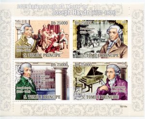 CLOSE OUT SPECIAL SAO TOME 200th ANN OF JOSEPH HAYDN  SHEET MINT NH