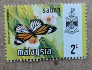 Sabah 1971 2c Butterflies, unused. Scott 25, CV $0.70. SG 433