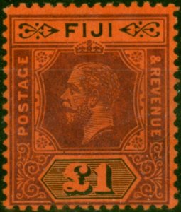 Fiji 1914 £1 Purple & Black-Red SG137 V.F VLMM