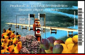 2899 BRAZIL 2003 EXPORT PRODUCTS, FRUITS, BRIDGES, ART, MI# B125 RHM B-134, MNH