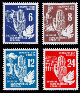 Germany, DDR 1950 Sc 71-74 MHR F Reject Warfare