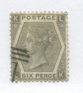 QV 1873 6d Plate 12 LK used