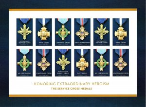 U.S. 5068a (5065 - 5068 Service Cross Medals Forever Sheet of 12 VF-XF MNH