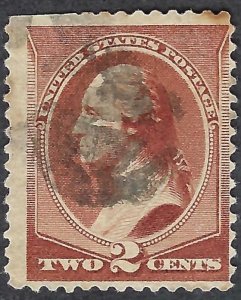 United States #210 2¢ George Washington (1883-88). Red brown. Used.