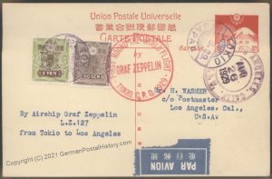 Japan 1929 Graf Zeppelin Tokyo Los Angeles Round the World Flight Si31B C 103475