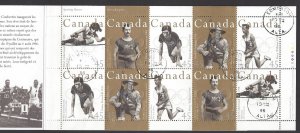 Canada #1612b, Used booklet, Canadian Olympic gold medalists, issued 1996