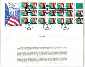 1999 ARTMASTER LARGE BOOKLET PANE FDC 3278E USA CITY FLAG PANE OF 20