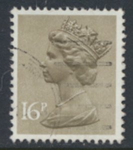 GB  Machin 16p X949   Phosphor paper  Used  SC#  MH94  see scan and details