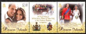 Pitcairn Islands 2011 Wedding of Prince William and C. Middleton Set of 2 MNH