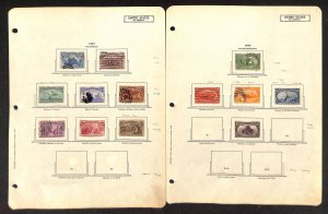 United States Stamp Collection on 60 Naribo Pages, 1893-1952 Commemoratives (DG)