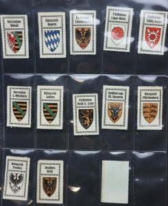 German State House emblem Shield crest set 12 Bavaria Germany City Poster Stamp