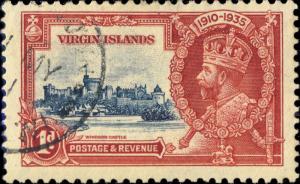 BRITISH VIRGIN ISLANDS - 1935 - SG 103 - 1d KGV Silver Jubilee - VF Used