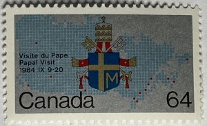 CANADA 1984 #1031 Papal Visit - MNH