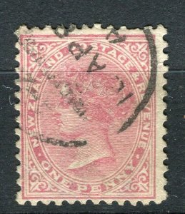 NEW ZEALAND; 1882 early classic QV Side Facer fine used 1d. value as SG 187