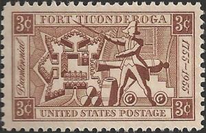 # 1071 MINT NEVER HINGED FORT TICONDEROGA