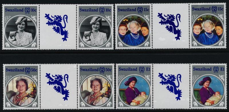 Swaziland 476-9 Gutter Pairs MNH Queen Mother 85th Birthday