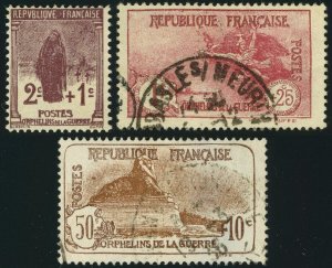 France #B20-B22 Semi-Postal Stamps Europe 1926-1927 Used