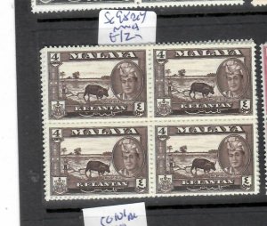 MALAYA KELANTAN   (P0607B)  SULTAN  4C   COW     SG 98     BLOCK OF 4   MNH 