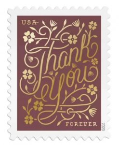 2020 THANK YOU  forever stamps  5 Booklets 100plp