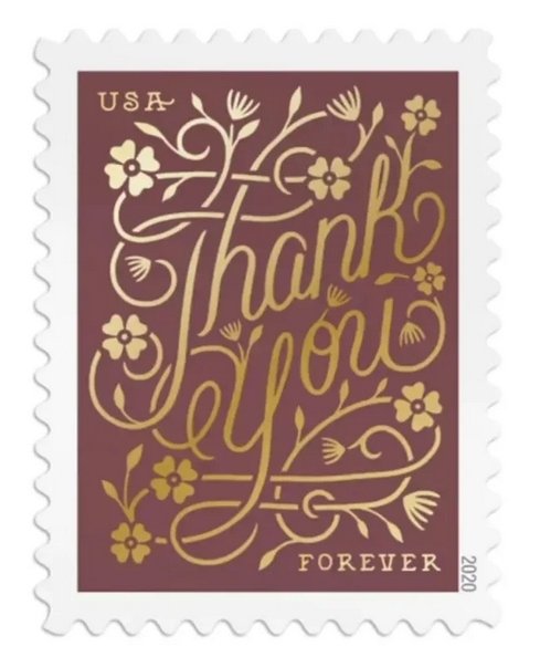 2020 THANK YOU  forever stamps  5 Booklets 100plp