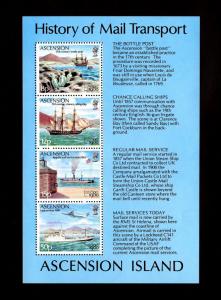 ASCENSION - 1980 -  MAIL TRANSPORT - SHIPS - LONDON 80 - MINT - MNH S/SHEET!