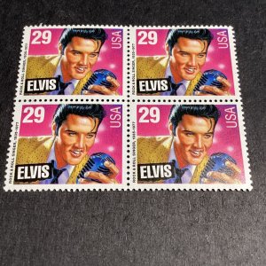 Scott #2721 - Elvis Presley - Block of 4 - MNH - 1993-US