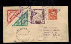 1932 Paraguay Graf Zeppelin Cover to Berlin Germany LZ 127 Star of David