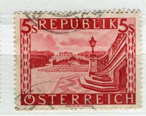 AUSTRIA; 1946 early Landscapes issue fine used 5s. value