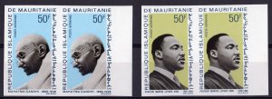 Mauritania 1968 Sc#C77/C78 GANDHI-LUTHER KING Pair IMPERFORATED MNH