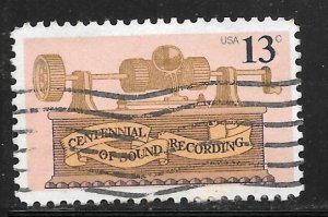 USA 1705: 13c Tin Foil Phonograph, used, VF