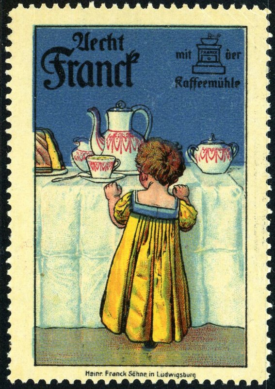 Heinrich Franck Söhne Coffee Cinderella Advertising Label Poster Stamp GERMANY