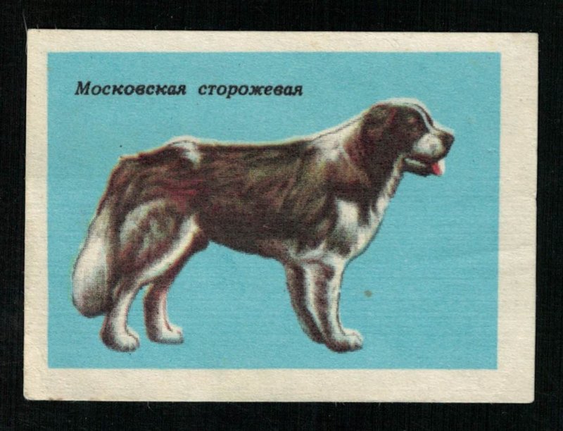 Dog breed: Moscow watchdog, Matchbox Label Stamp (ST-47)