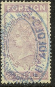 GREAT BRITAIN 1881 QV 1d Lilac FOREIGN BILL Revenue Bft.102  VFU