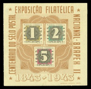 BRAZIL 1943 AIRMAIL 100th Anniv. Bull's Eye Stamp BRAPEX Phil Exp Sc#C53 mint NH