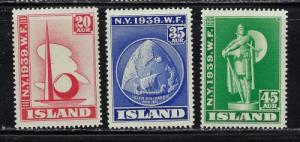 Iceland 213-15 lightly hinged 1939 partial set