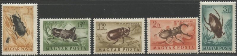 HUNGARY Sc#C141-C145 1954 Insects Top Values OG Mint Hinged