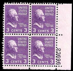 # 807 MINT NEVER HINGED THOMAS JEFFERSON