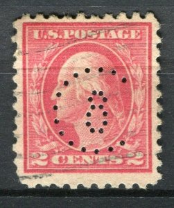 USA; Early 1900s Washington issue fine used 2c. value + PERFIN