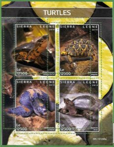 A2563 - SIERRA LEONE - ERROR: MISPERF, Miniature sheet -2019 Turtles Marine Life