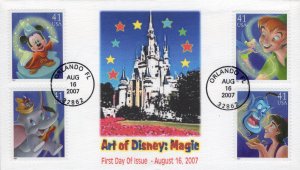 Sand Key printed Combo FDC for the 2007 Art of Disney: Magic Issue